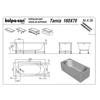 KOLPA SAN TAMIA OBLOGA 160 teh sanitarije hr