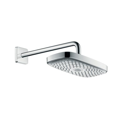 HANSGROHE RAINDANCE Select E 300 dvomlazni, zidna ruža tuša s držačem 390 mm BIJELA-CHROM 1 SANITARIJE HR