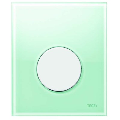 TECEloop staklo, aktivacijska tipka za pisoar uklj. kartušu, staklo mentol zeleno, tipka bijela
